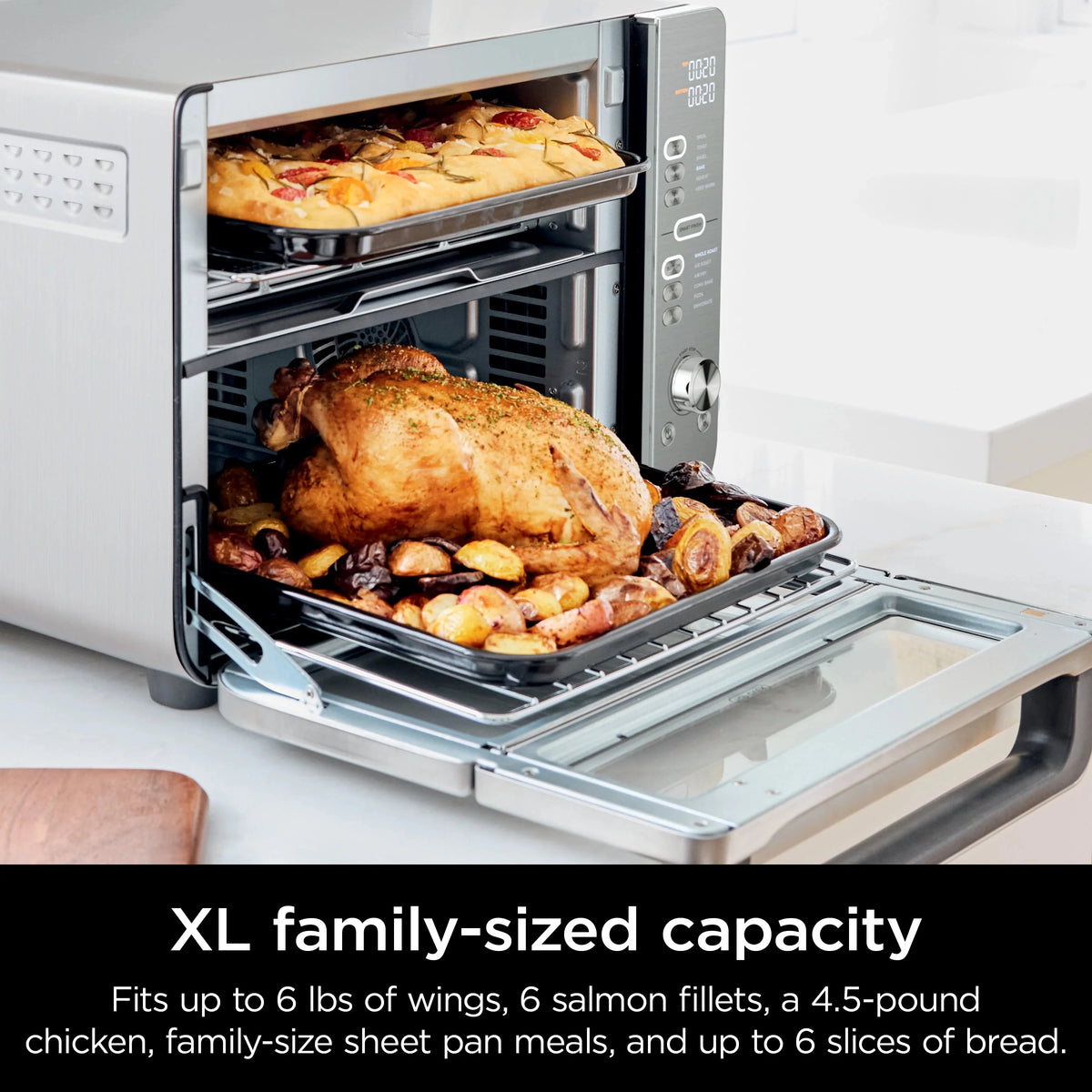 Ninja Air Fry Basket With 2 Sheet Pans, 2 Wire Racks And Crumb Tray - DCT601