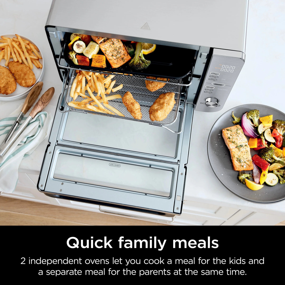 Ninja Air Fry Basket With 2 Sheet Pans, 2 Wire Racks And Crumb Tray - DCT601