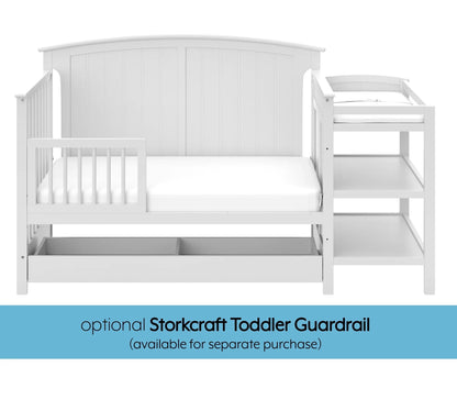 Storkcraft 5-in-1 Convertible Baby Crib & Changer, White - Steveston