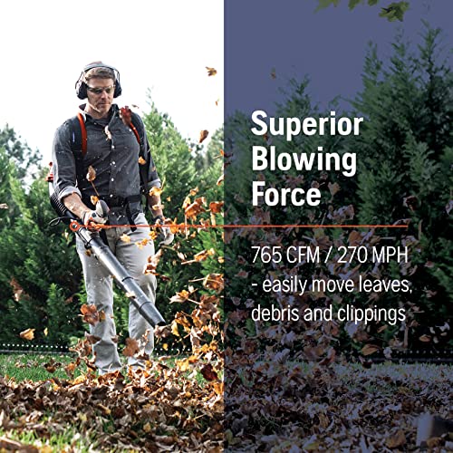 Gas Backpack Leaf Blower 51cc 2.16 HP 765 CFM 270 MPH